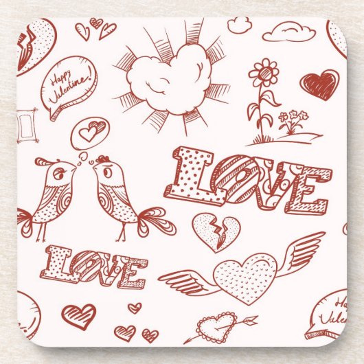 Glücklicher Valentinstag Getränkeuntersetzer (Vorderseite)