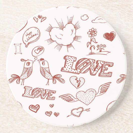 Glücklicher Valentinstag Getränkeuntersetzer (Vorne)