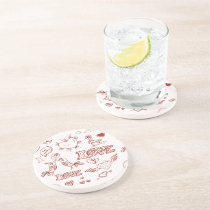 Glücklicher Valentinstag Getränkeuntersetzer