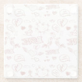 Glücklicher Valentinstag Glasuntersetzer (Rückseite)