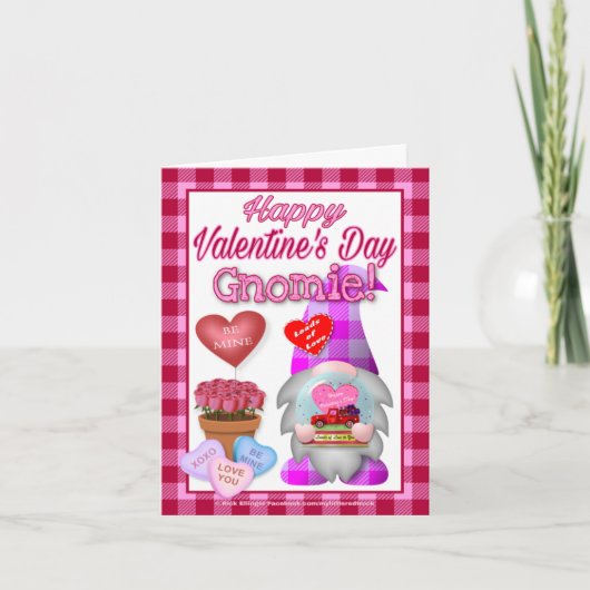 Glücklicher Valentinstag Gnomie! Karte (Vorderseite)