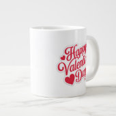 "Glücklicher Valentinstag Gruß Design Jumbo-Tasse (Vorderseite Rechts)