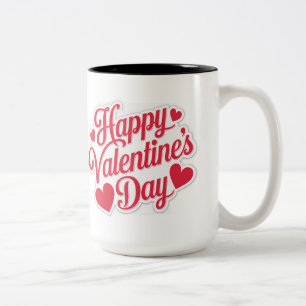 "Glücklicher Valentinstag Gruß Design Zweifarbige Tasse