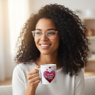 Glücklicher Valentinstag Herz-Tasse Jumbo-Tasse