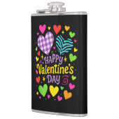 Glücklicher Valentinstag - Herzen Liebe Flachmann (Links)