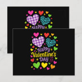 Glücklicher Valentinstag - Herzen Liebe Postkarte (Vorne/Hinten)