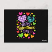 Glücklicher Valentinstag - Herzen Liebe Postkarte (Rückseite)