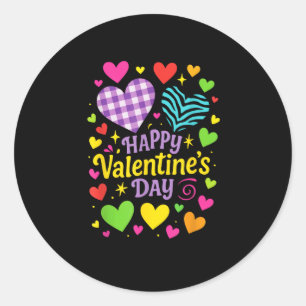 Glücklicher Valentinstag - Herzen Liebe Runder Aufkleber