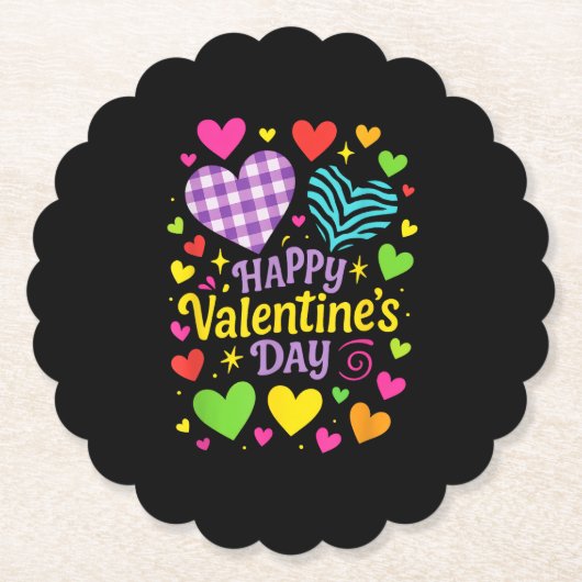 Glücklicher Valentinstag - Herzen Liebe Untersetzer (Vorderseite)