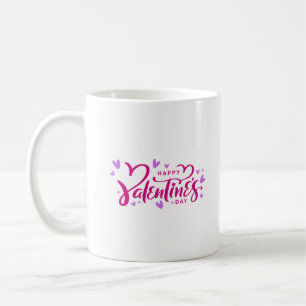 Glücklicher Valentinstag in Rosa und Lila Kaffeetasse