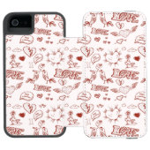 Glücklicher Valentinstag Incipio iPhone Geldbeutel-Hülle (Folio Geöffnet)