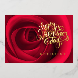 Glücklicher Valentinstag, Individuelle Name Foil C Folieneinladung