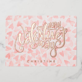 Glücklicher Valentinstag, Individuelle Name Foil C Folieneinladung