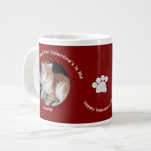 Glücklicher Valentinstag Katzenfoto-Liebe-Spezialt Jumbo-Tasse