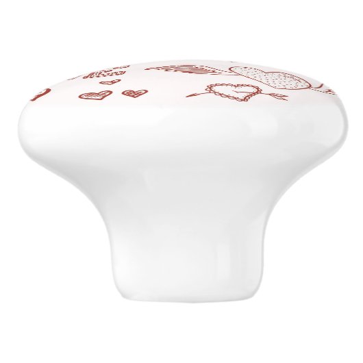 Glücklicher Valentinstag Keramikknauf (Seitenansicht)