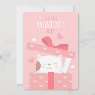 Glücklicher Valentinstag Kitten in einer Schachtel Feiertagskarte