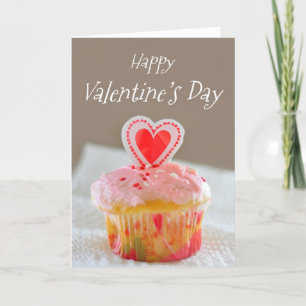Glücklicher Valentinstag, kleiner Cupcake Feiertagskarte