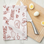Glücklicher Valentinstag Küchentuch (Viertel Falte)