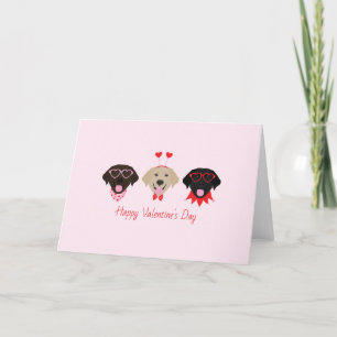 Glücklicher Valentinstag Labrador Retriever Hunde Feiertagskarte
