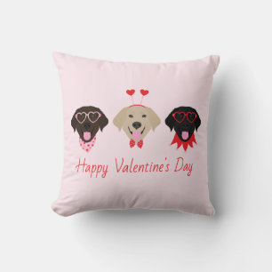 Glücklicher Valentinstag Labrador Retriever Hunde Kissen