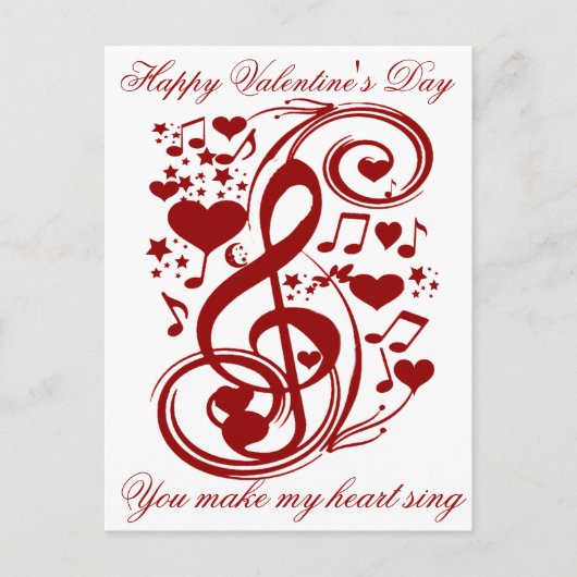 Glücklicher Valentinstag, Liebe_Postkarte Feiertagspostkarte (Vorderseite)