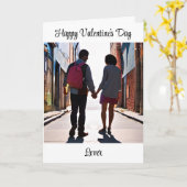 Glücklicher Valentinstag, Lover Couple Holding Han Karte (Gelbe Blume)