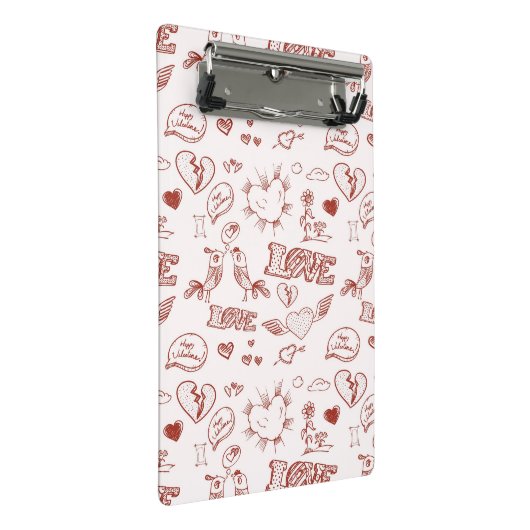Glücklicher Valentinstag Mini Klemmbrett (Schrägansicht)