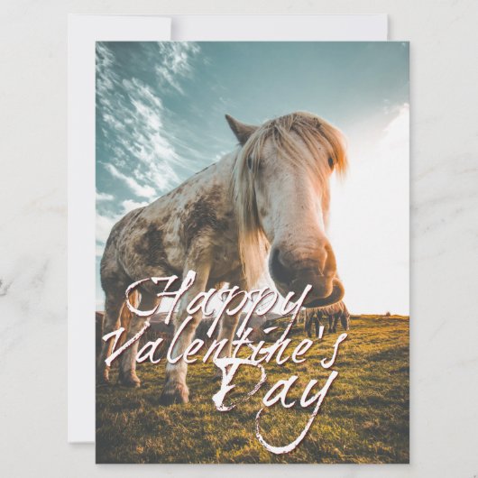 Glücklicher Valentinstag mit Blick auf Pferd (Vorderseite)