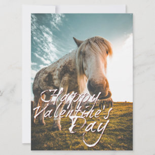 Glücklicher Valentinstag mit Blick auf Pferd