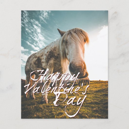 Glücklicher Valentinstag mit Blick auf Pferd (Vorderseite)