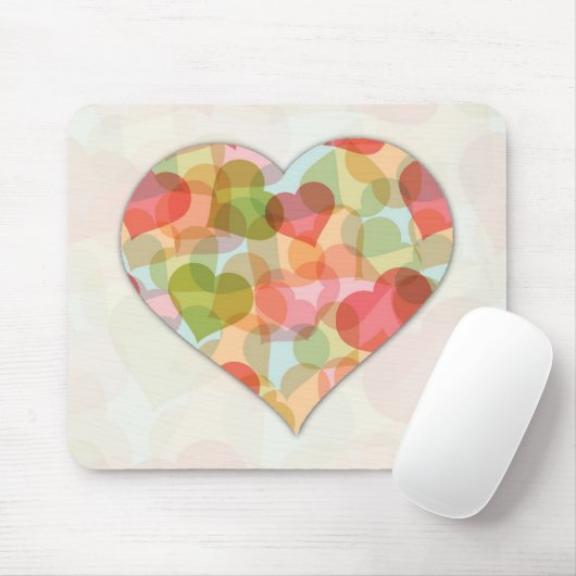 Glücklicher Valentinstag mit bunten Herzen Mousepad (Mit Mouse)