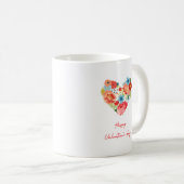 Glücklicher Valentinstag mit farbenfrohen Blume Kaffeetasse (VorderseiteRechts)