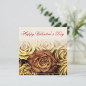 Glücklicher Valentinstag mit gelbem Rosenbuquet (Stehend Vorderseite)