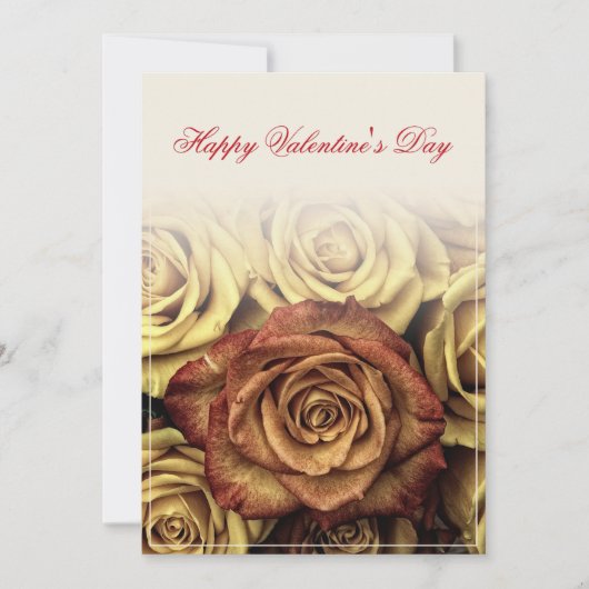 Glücklicher Valentinstag mit gelbem Rosenbuquet (Vorderseite)