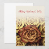 Glücklicher Valentinstag mit gelbem Rosenbuquet (Vorne/Hinten)