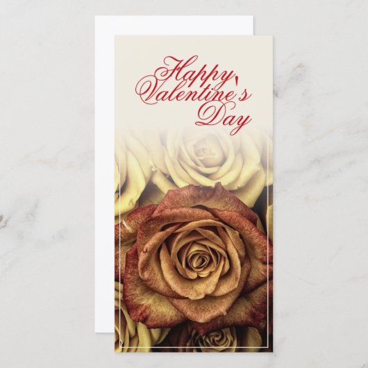 Glücklicher Valentinstag mit gelbem Rosenbuquet (Vorne/Hinten)