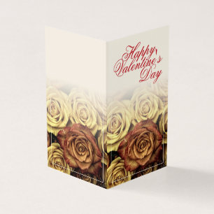 Glücklicher Valentinstag mit gelbem Rosenbuquet