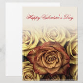 Glücklicher Valentinstag mit gelbem Rosenbuquet (Vorne/Hinten)