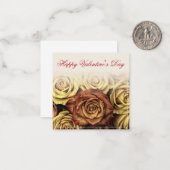 Glücklicher Valentinstag mit gelbem Rosenbuquet Mitteilungskarte (Vorderseite/Rückseite Beispiel)