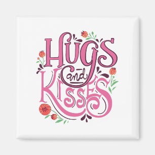 Glücklicher Valentinstag mit Hugs und Kisses Magnet