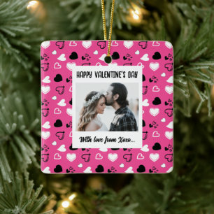 Glücklicher Valentinstag mit Liebe Card Keramikornament