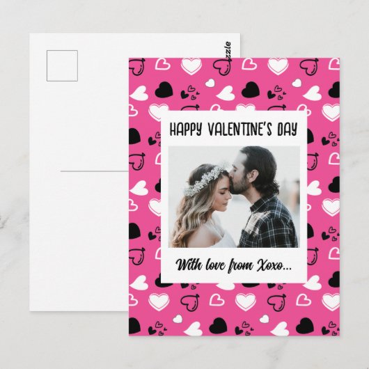 Glücklicher Valentinstag mit Liebe Card Postkarte (Vorne/Hinten)