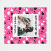 Glücklicher Valentinstag mit Liebe Fleecedecke (Vorderseite (Horizontal))