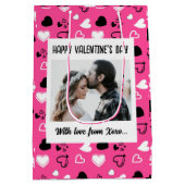 Glücklicher Valentinstag mit Liebe Mittlere Geschenktüte (Rückseite)