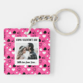 Glücklicher Valentinstag mit Liebe Schlüsselanhänger (Rückseite)