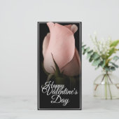 Glücklicher Valentinstag mit rosa Rosa (Stehend Vorderseite)