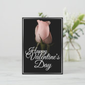 Glücklicher Valentinstag mit rosa Rosa (Stehend Vorderseite)