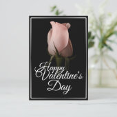 Glücklicher Valentinstag mit rosa Rosa (Stehend Vorderseite)
