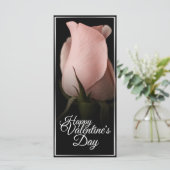 Glücklicher Valentinstag mit rosa Rosa (Stehend Vorderseite)