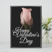 Glücklicher Valentinstag mit rosa Rosa (Stehend Vorderseite)